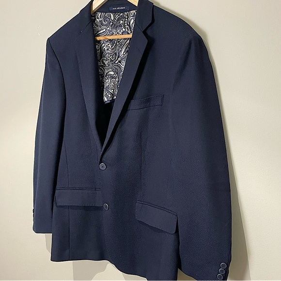 Van Heusen Men’s Blazer/Suit Jacket in Navy, Relaxed Fit Size 100 Reg, Size M - Picture 2 of 4